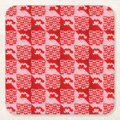 Romantische Liebe Herz Muster Rosa Rosa Valentine Rechteckiger Pappuntersetzer (Vorderseite)