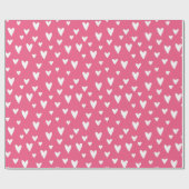 Romantische Liebe Herz Pink Weißes Girly Valentine Geschenkpapier (Flach)