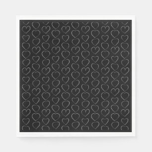 ROMANTISCHE LIEBE HERZ SCHWARZ NAPKIN SERVIETTE