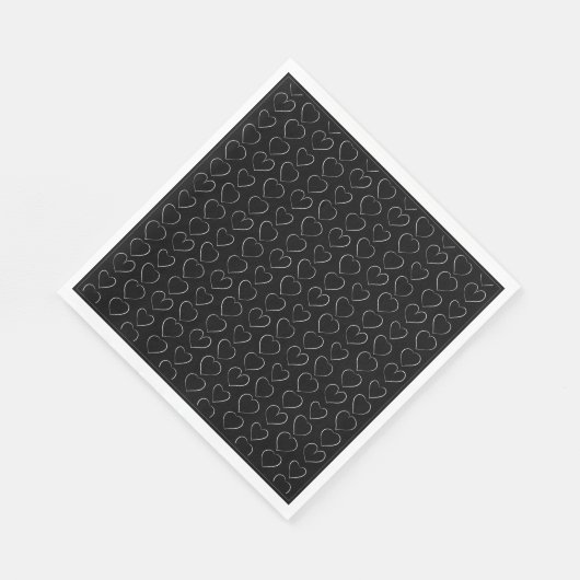 ROMANTISCHE LIEBE HERZ SCHWARZ NAPKIN SERVIETTE (Ecke)