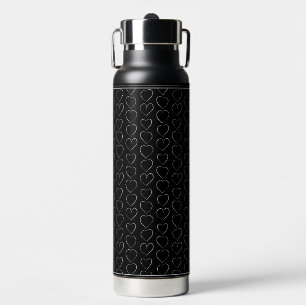 ROMANTISCHE LIEBE HERZ SCHWARZ TRINKFLASCHE