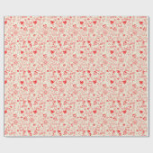 Romantische Liebe Herz und Doodles Geschenk Geschenkpapier (Flach)