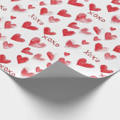 Romantische Liebe Herz XOXO Hochzeit Geschenkpapier (Ecke)