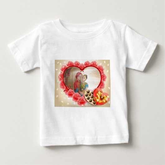 Romantische Liebe Herzens Kunstdruckerei Baby T-shirt (Vorderseite)