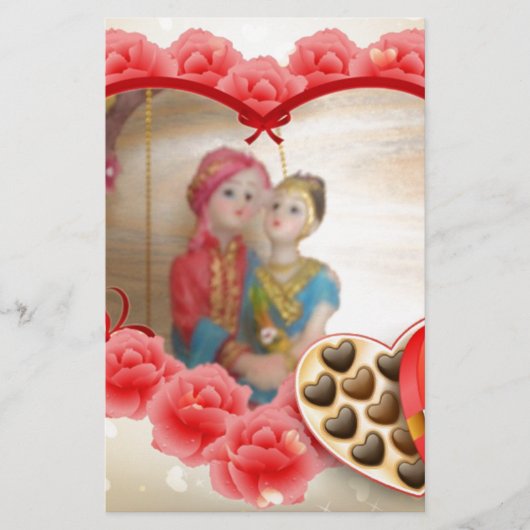 Romantische Liebe Herzens Kunstdruckerei Briefpapier (Vorderseite)