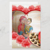 Romantische Liebe Herzens Kunstdruckerei Briefpapier (Vorne/Hinten)