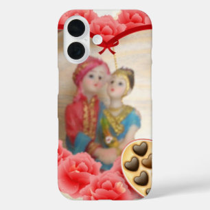 Romantische Liebe Herzens Kunstdruckerei iPhone 16 Hülle