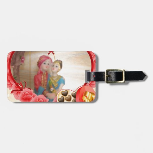 Romantische Liebe Herzens Kunstdruckerei Gepäckanhänger (Vorderseite horizontal)