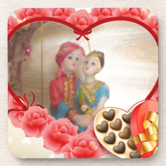 Romantische Liebe Herzens Kunstdruckerei Getränkeuntersetzer (Vorderseite)