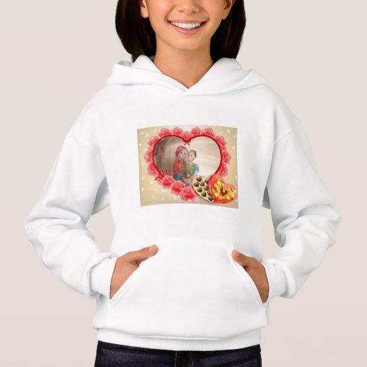 Romantische Liebe Herzens Kunstdruckerei Hoodie (Vorderseite)