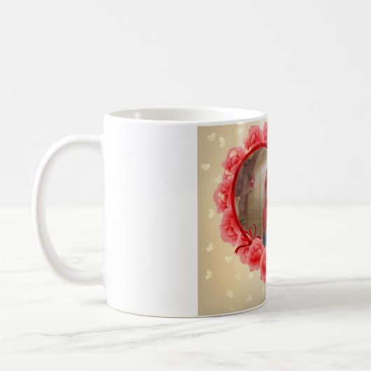 Romantische Liebe Herzens Kunstdruckerei Kaffeetasse (Links)