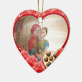 Romantische Liebe Herzens Kunstdruckerei Keramik Ornament (Links)