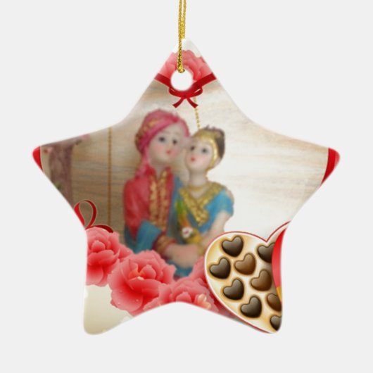 Romantische Liebe Herzens Kunstdruckerei Keramikornament (Vorne)