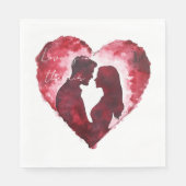 Romantische Liebe Herzenshochzeit Serviette (Vorderseite)