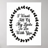 Romantische Liebe Herzgedicht Zitate Typografie Ku Poster (Vorne)