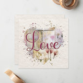 Romantische Liebe Herzkarte Mitteilungskarte (Vorderseite/Rückseite Beispiel)