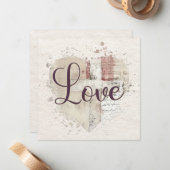 Romantische Liebe Herzkarte Mitteilungskarte (Vorderseite/Rückseite Beispiel)