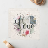 Romantische Liebe Herzkarte Mitteilungskarte (Vorderseite/Rückseite Beispiel)