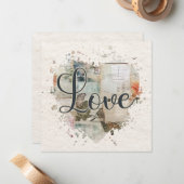 Romantische Liebe Herzkarte Mitteilungskarte (Vorderseite/Rückseite Beispiel)