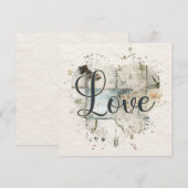 Romantische Liebe Herzkarte Mitteilungskarte (Vorne/Hinten)