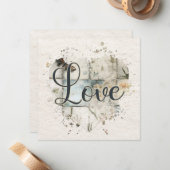 Romantische Liebe Herzkarte Mitteilungskarte (Vorderseite/Rückseite Beispiel)