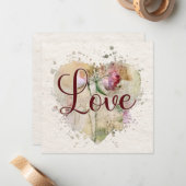 Romantische Liebe Herzkarte Mitteilungskarte (Vorderseite/Rückseite Beispiel)