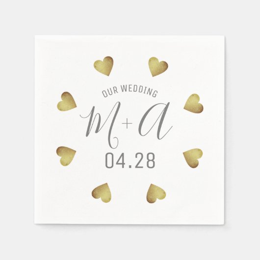 Romantische Liebe Hochzeit Serviette (Vorderseite)