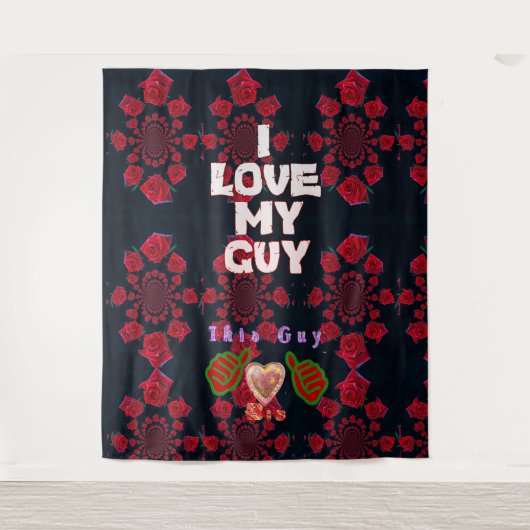 Romantische Liebe - Ich Liebe mein Typ Textdesign Wandteppich (Vorderseite)