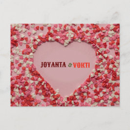 Romantische Liebe Joyanta & Vokti Rot-Maroon Postkarte