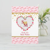 Romantische Liebe-Kalligraphie-Monogramm (Stehend Vorderseite)