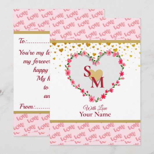 Romantische Liebe-Kalligraphie-Monogramm (Vorne/Hinten)