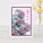 Romantische Liebe-Karte mit rosa Rosen Karte (Gelbe Blume)