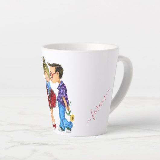 Romantische Liebe - Kiss - Ich Liebe Sie für immer Milchtasse (Rechte Ecke)