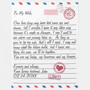 Romantische Liebe Letter Valentine's Day Anniversa Fleecedecke
