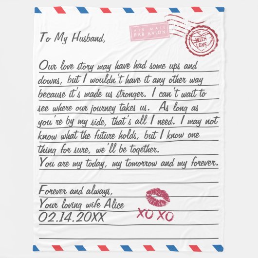 Romantische Liebe Letter Valentine's Day Anniversa Fleecedecke (Vorderseite)