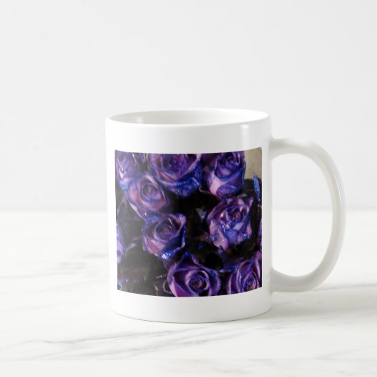 Romantische Liebe Lila Valentine Glitzer Rose Kaffeetasse (Rechts)