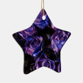 Romantische Liebe Lila Valentine Glitzer Rose Keramikornament (Rechts)