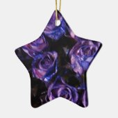 Romantische Liebe Lila Valentine Glitzer Rose Keramikornament (Links)