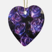 Romantische Liebe Lila Valentine Glitzer Rose Keramikornament (Links)