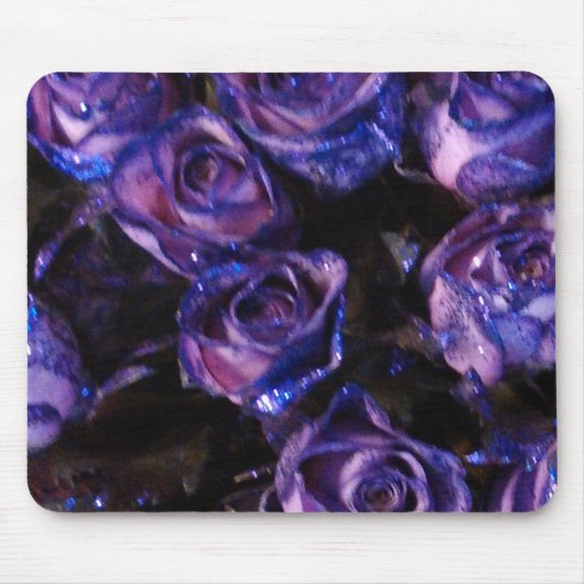 Romantische Liebe Lila Valentine Glitzer Rose Mousepad (Vorne)