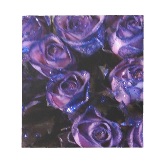 Romantische Liebe Lila Valentine Glitzer Rose Notizblock (Vorderseite)