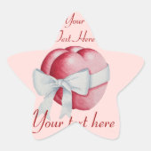 Romantische Liebe mit hübschem weißem Bogen Stern-Aufkleber (Vorderseite)