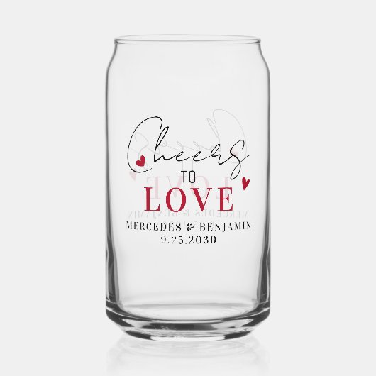 Romantische Liebe Moderne Hochzeit Dosenglas (Rückseite)