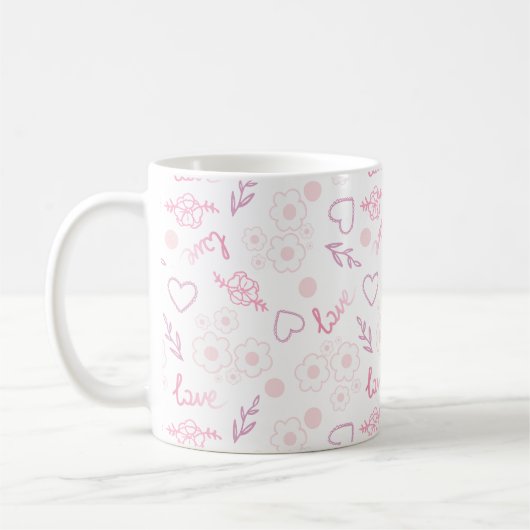 Romantische Liebe Muster Kaffeetasse (Links)