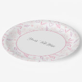 Romantische Liebe Muster Pappteller (Schrägansicht)