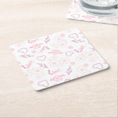 Romantische Liebe Muster Rechteckiger Pappuntersetzer (angewinkelt)