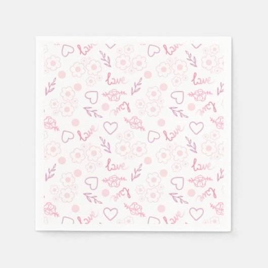 Romantische Liebe Muster Serviette (Vorderseite)