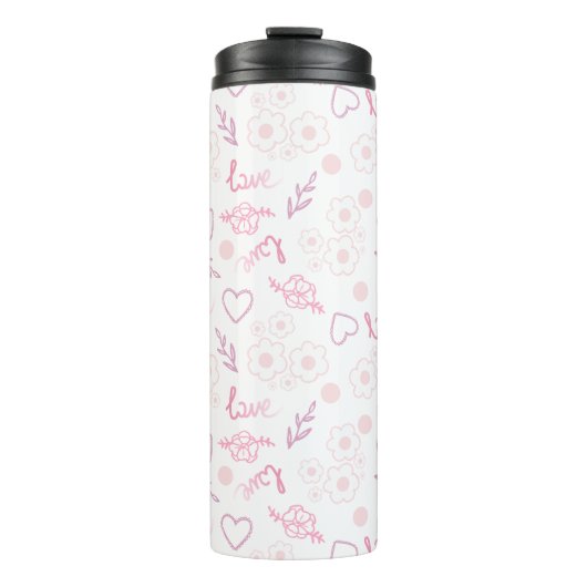 Romantische Liebe Muster Thermosbecher (Vorderseite)