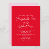 Romantische Liebe Rosa Valentine Einladung (Vorne/Hinten)