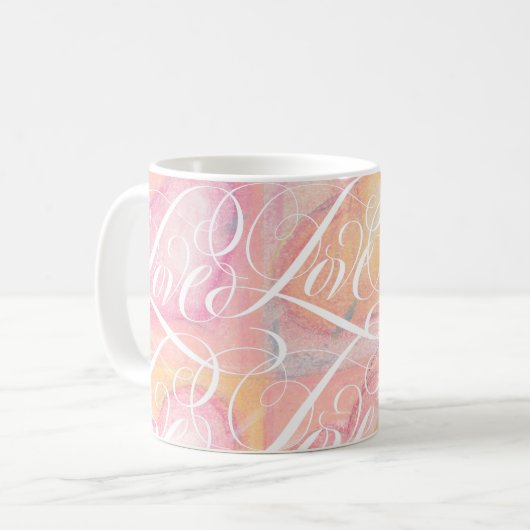 Romantische LIEBE Rosa Valentinstag Kaffeetasse (Vorderseite Links)